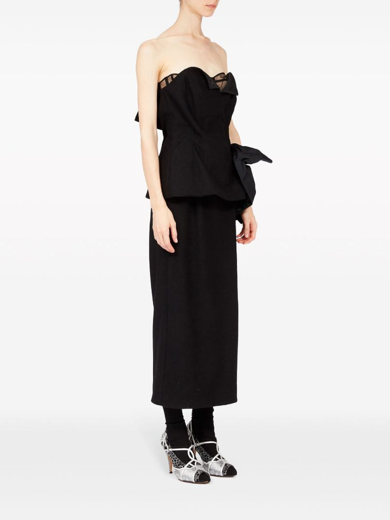 Black DÃ_x0083_Â©cortiquÃ_x0083_Â© Wool Midi Dress