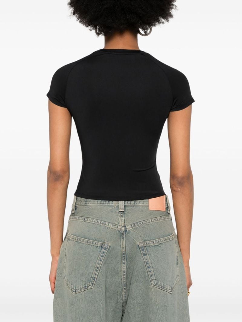 Black Glitter Logo-print T-shirt
