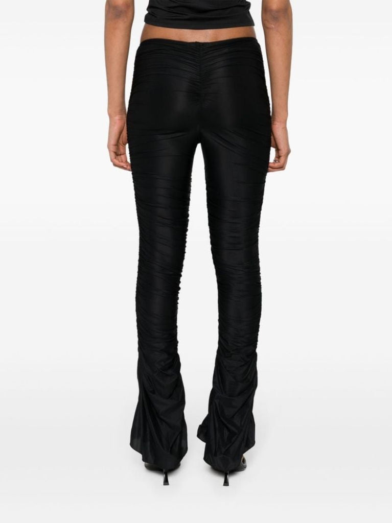 Black Draped Flared Trousers