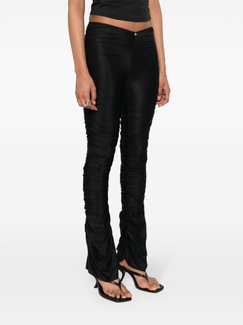Black Draped Flared Trousers