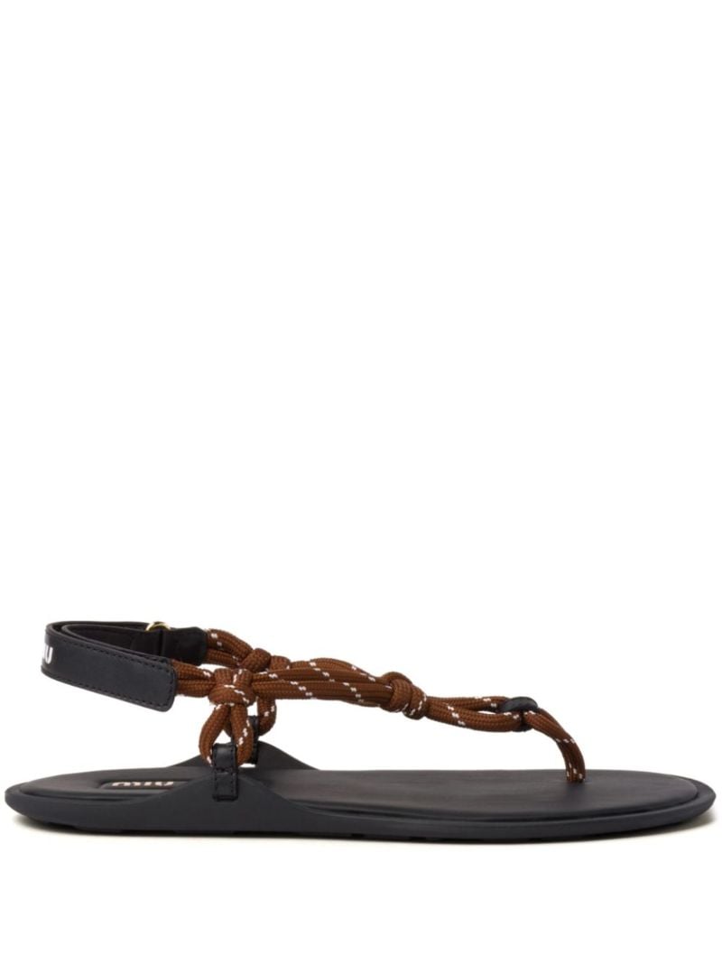Brown Riviere Cord Thong Sandals