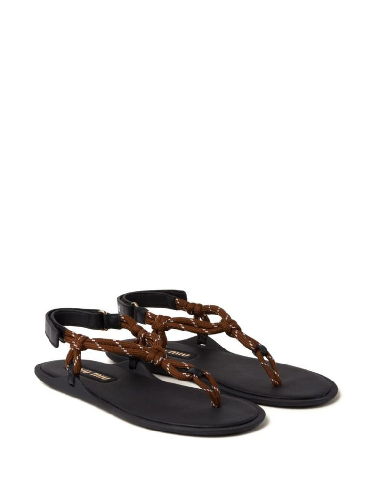 Brown Riviere Cord Thong Sandals