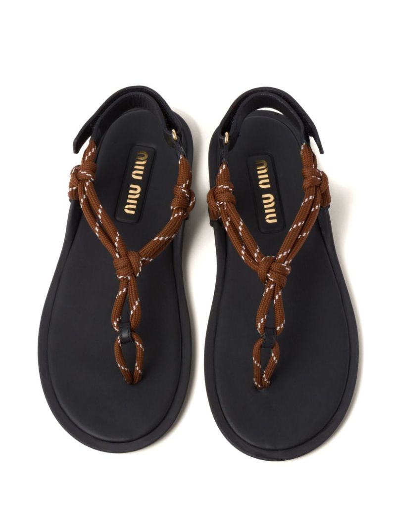 Brown Riviere Cord Thong Sandals