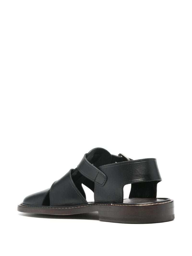 Black Leather Fisherman Sandals