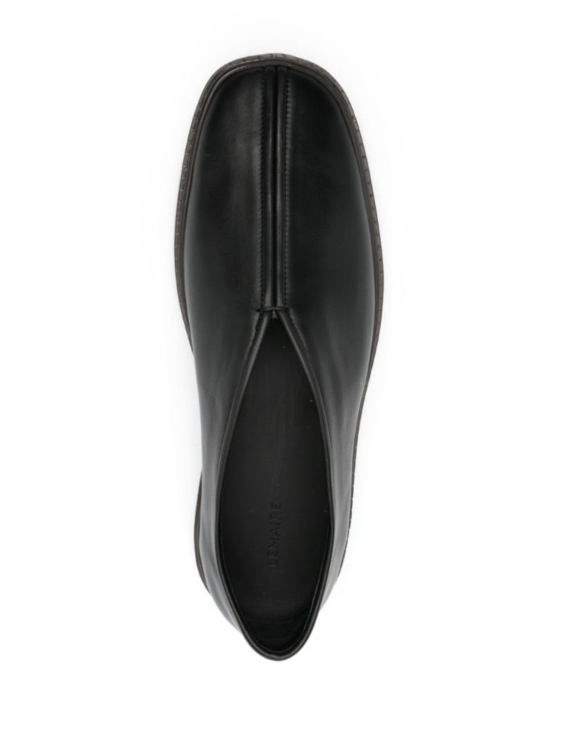 Black Piped Leather Sneakers