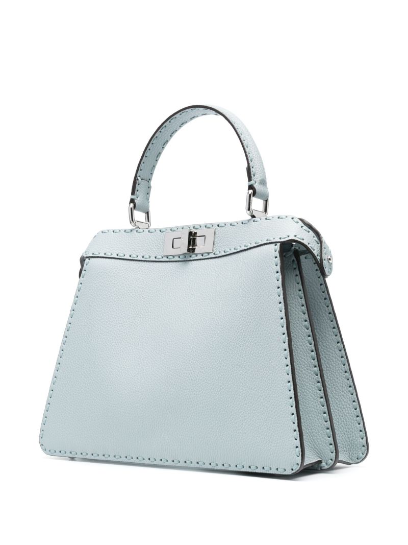Blue Peekaboo Iseeu Medium Leather Tote Bag