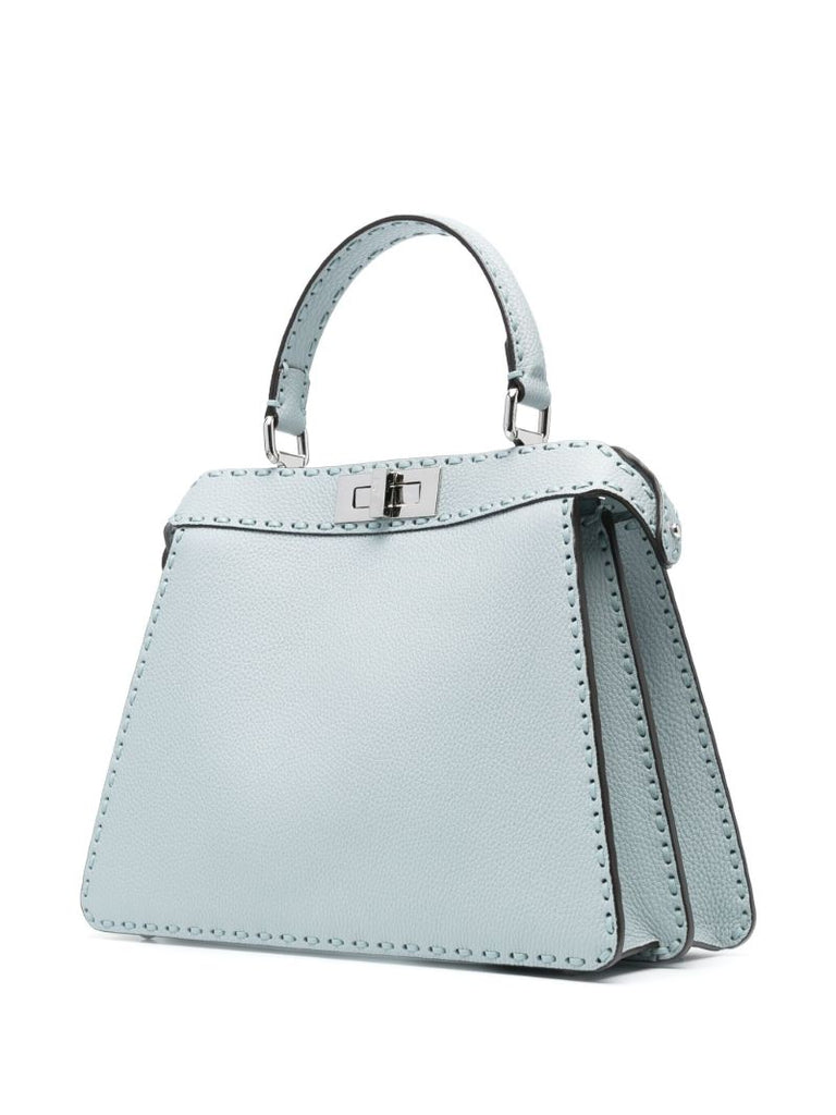 Blue Peekaboo Iseeu Medium Leather Tote Bag