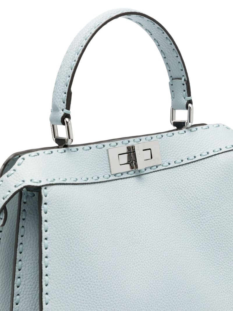Blue Peekaboo Iseeu Medium Leather Tote Bag