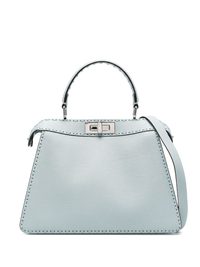 Blue Peekaboo Iseeu Medium Leather Tote Bag
