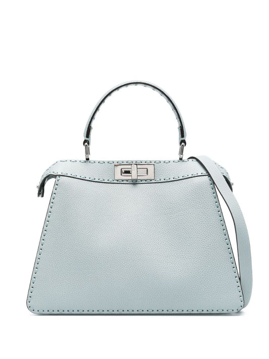 Blue Peekaboo Iseeu Medium Leather Tote Bag