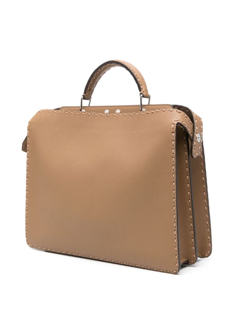 Neutral Peekaboo Iseeu Medium Leather Tote Bag