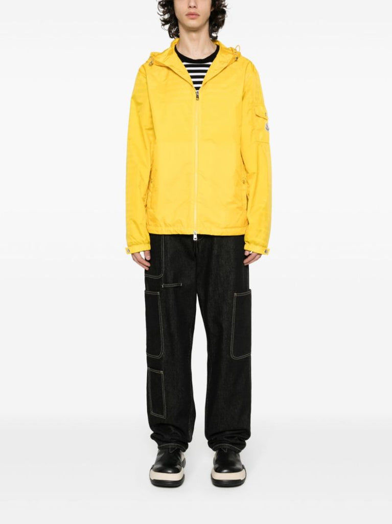 Yellow Etiache Hooded Windbreaker