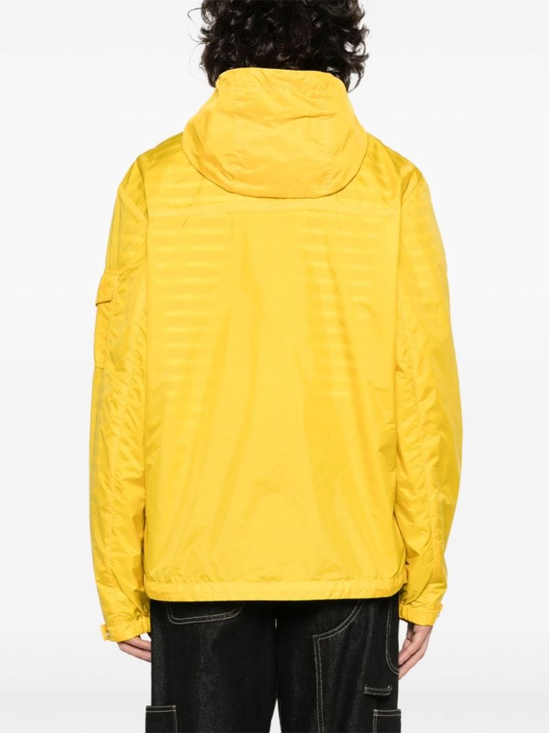 Yellow Etiache Hooded Windbreaker