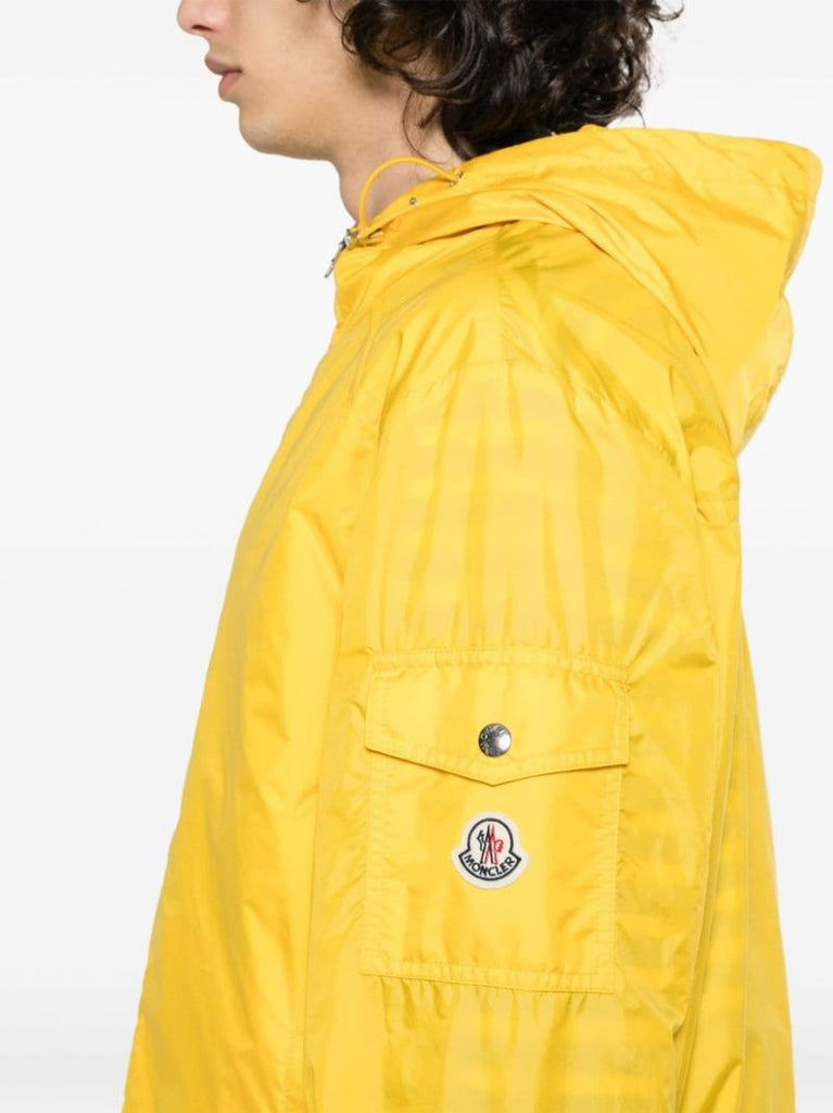 Yellow Etiache Hooded Windbreaker