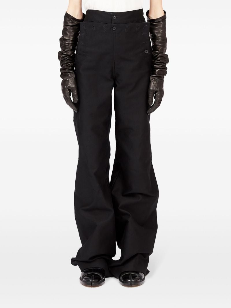 Black Wide-leg Satin Trousers