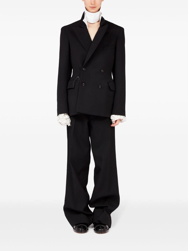 Black Wide-leg Satin Trousers
