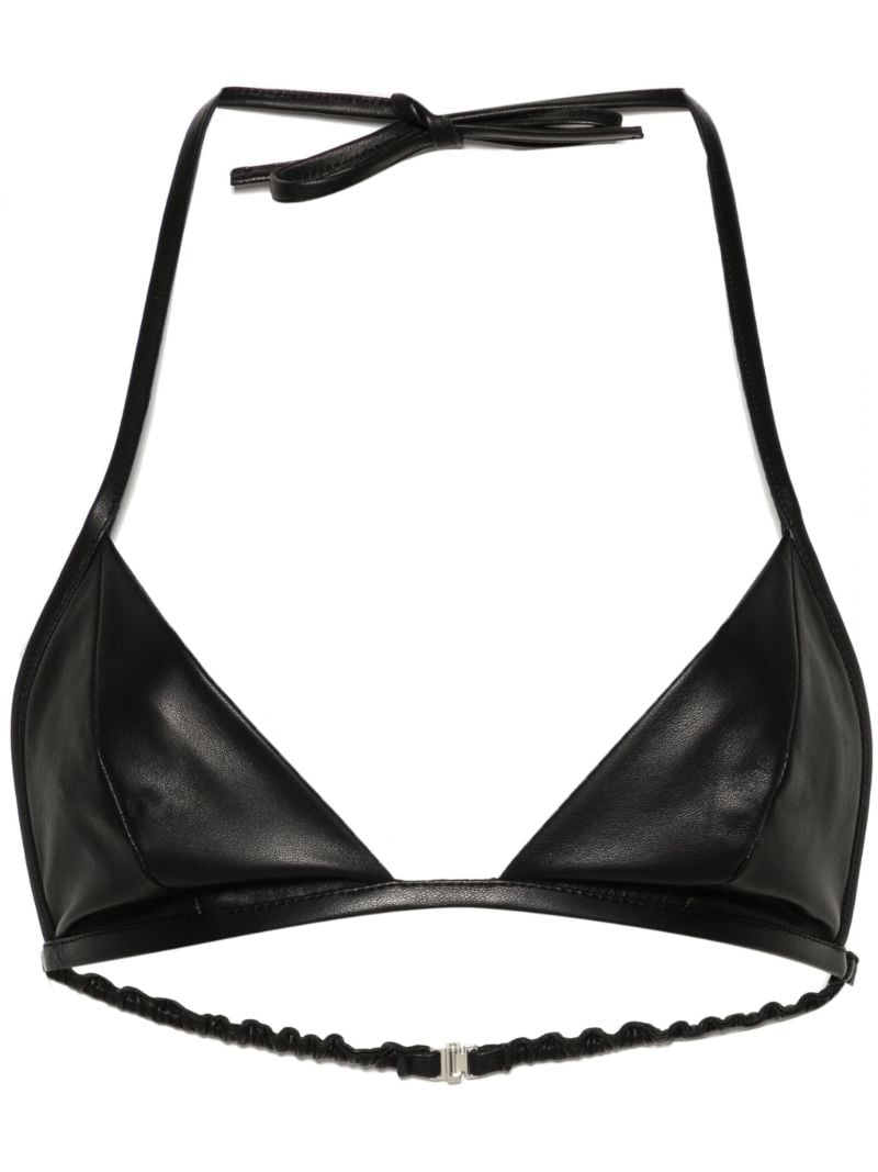 Black Leather Bra Top