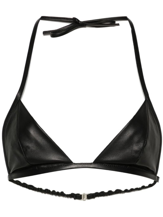 Black Leather Bra Top