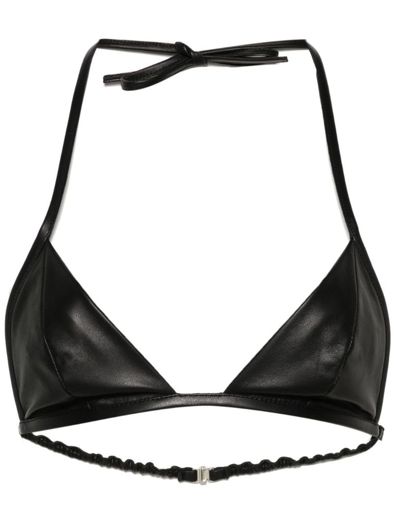 Black Leather Bra Top