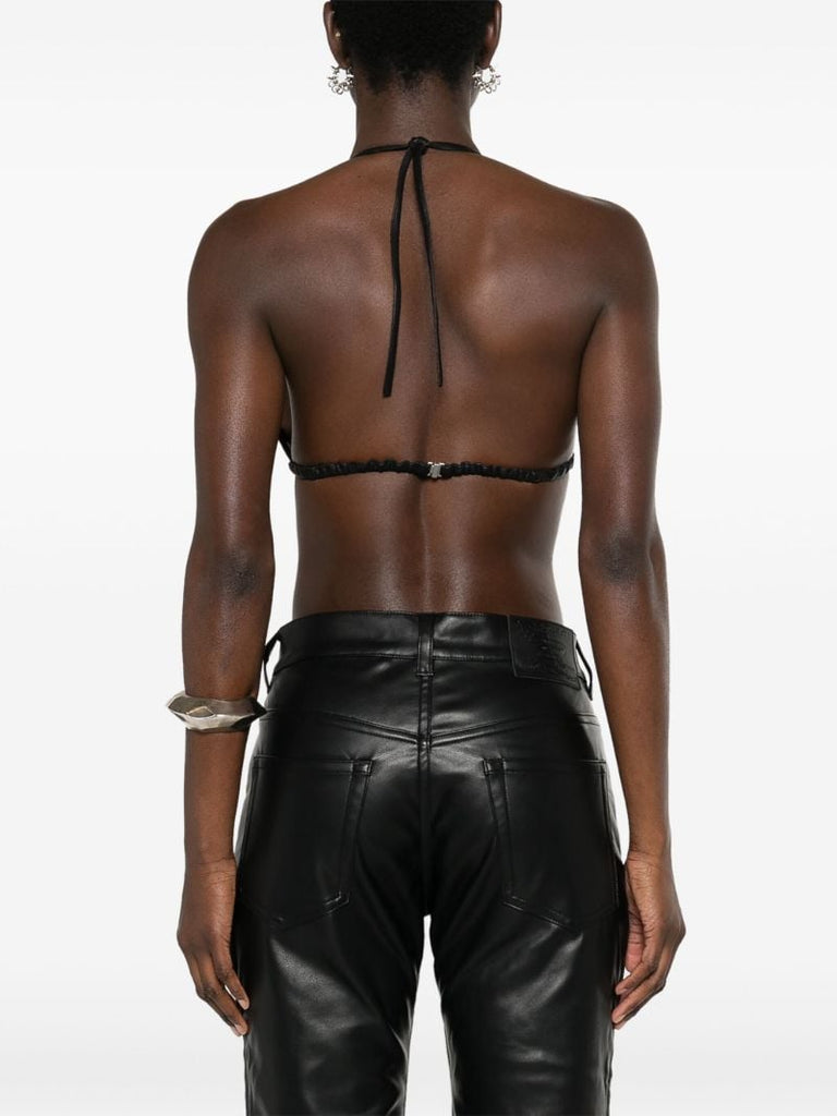 Black Leather Bra Top