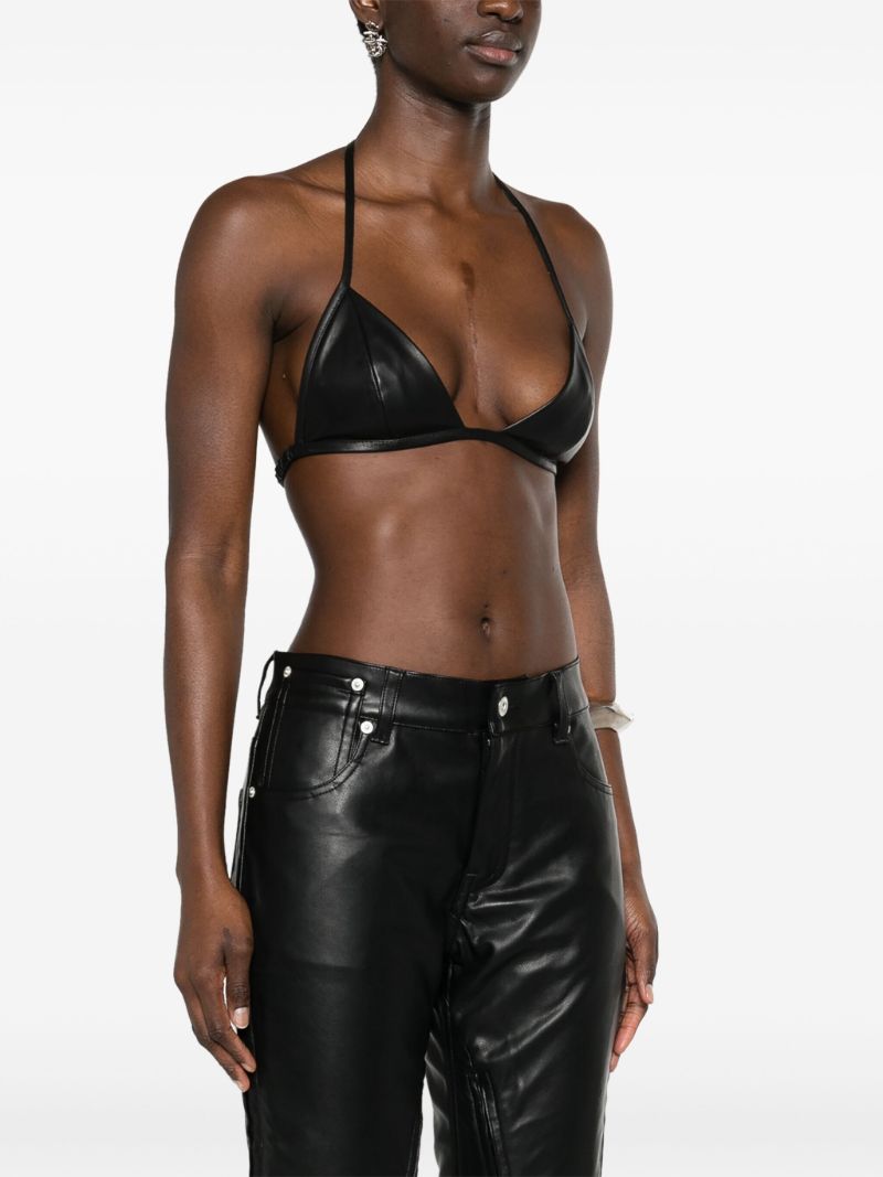 Black Leather Bra Top