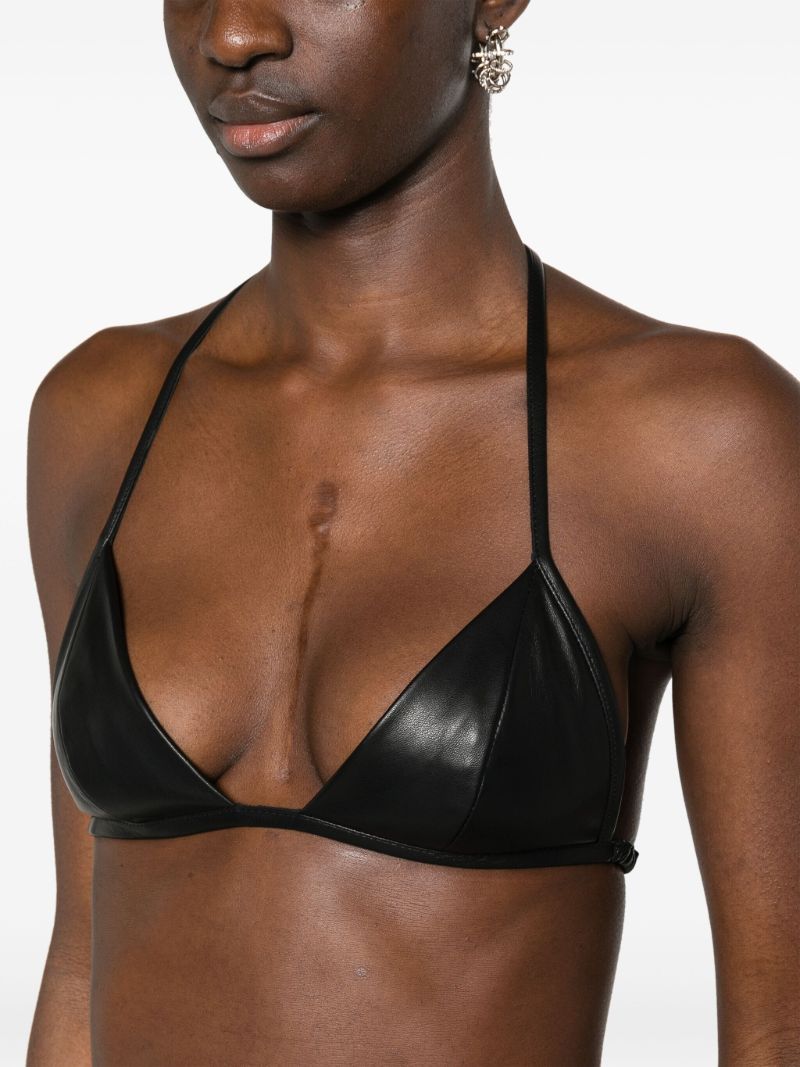 Black Leather Bra Top