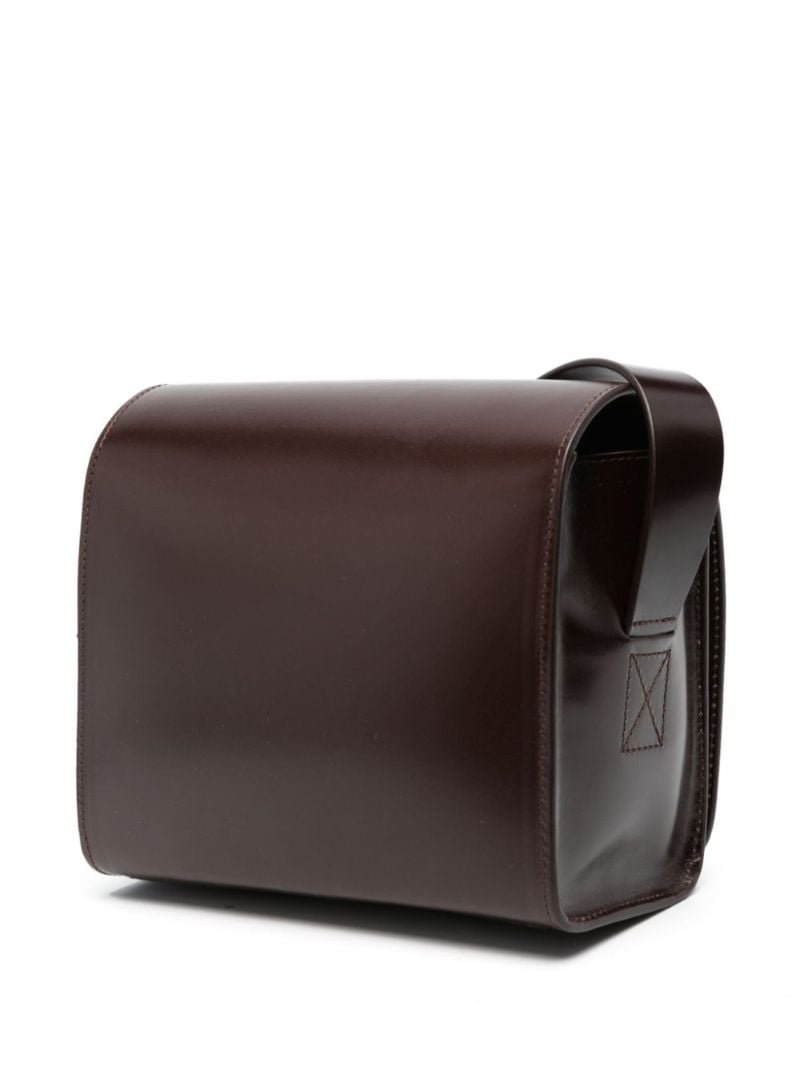 Brown Camera Leather Cross Body Bag