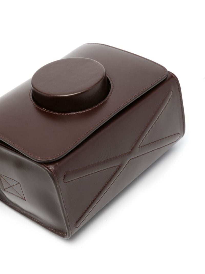 Brown Camera Leather Cross Body Bag