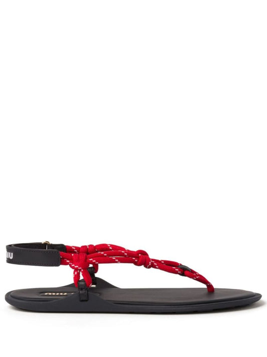 Red Riviere Cord Thong Sandals
