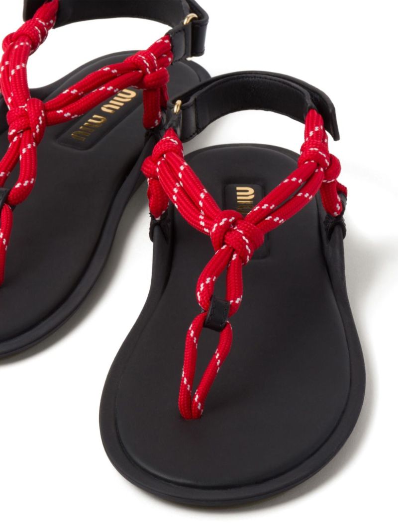Red Riviere Cord Thong Sandals