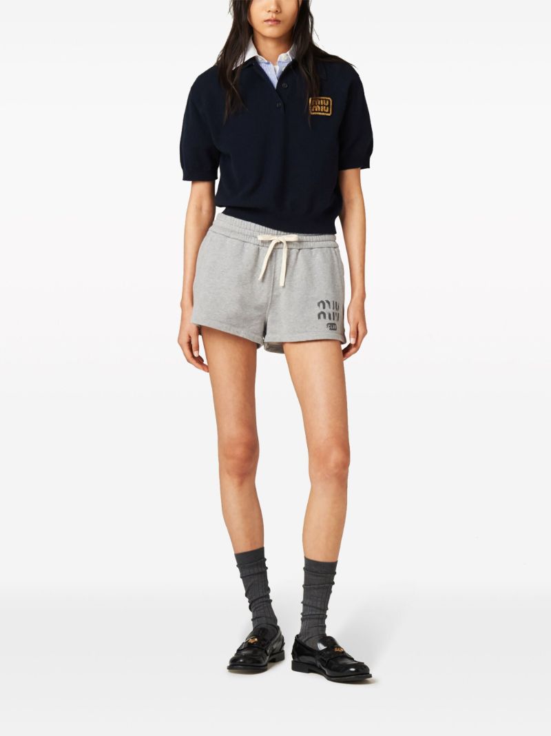 Grey Logo-print Sweat Shorts