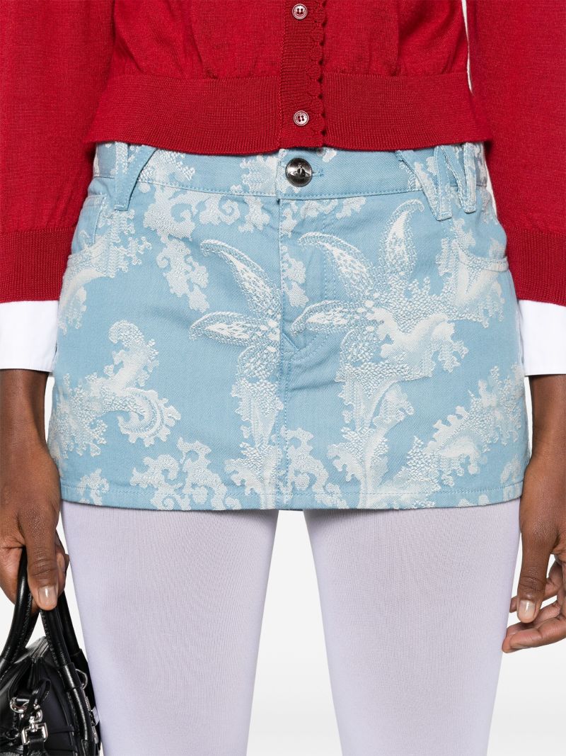 Blue Foam Denim Mini Skirt