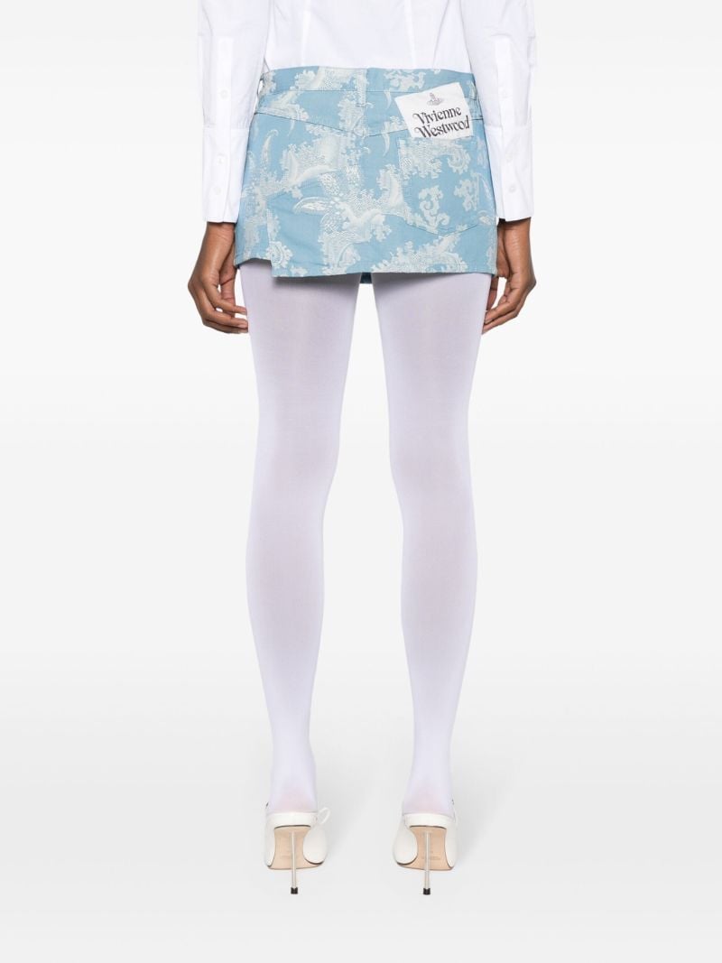 Blue Foam Denim Mini Skirt