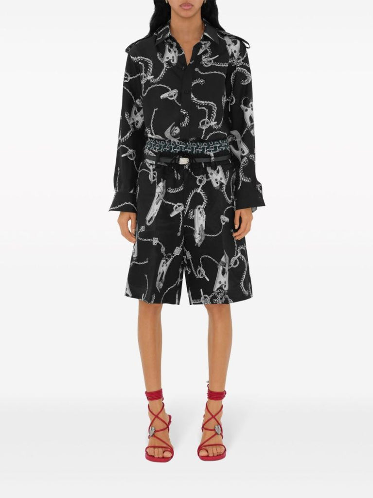 Black Knight Hardware Silk Shirt