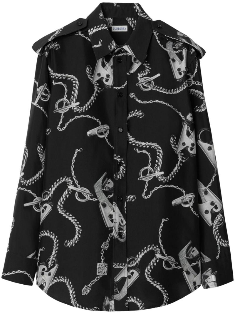 Black Knight Hardware Silk Shirt