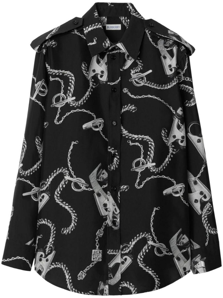 Black Knight Hardware Silk Shirt