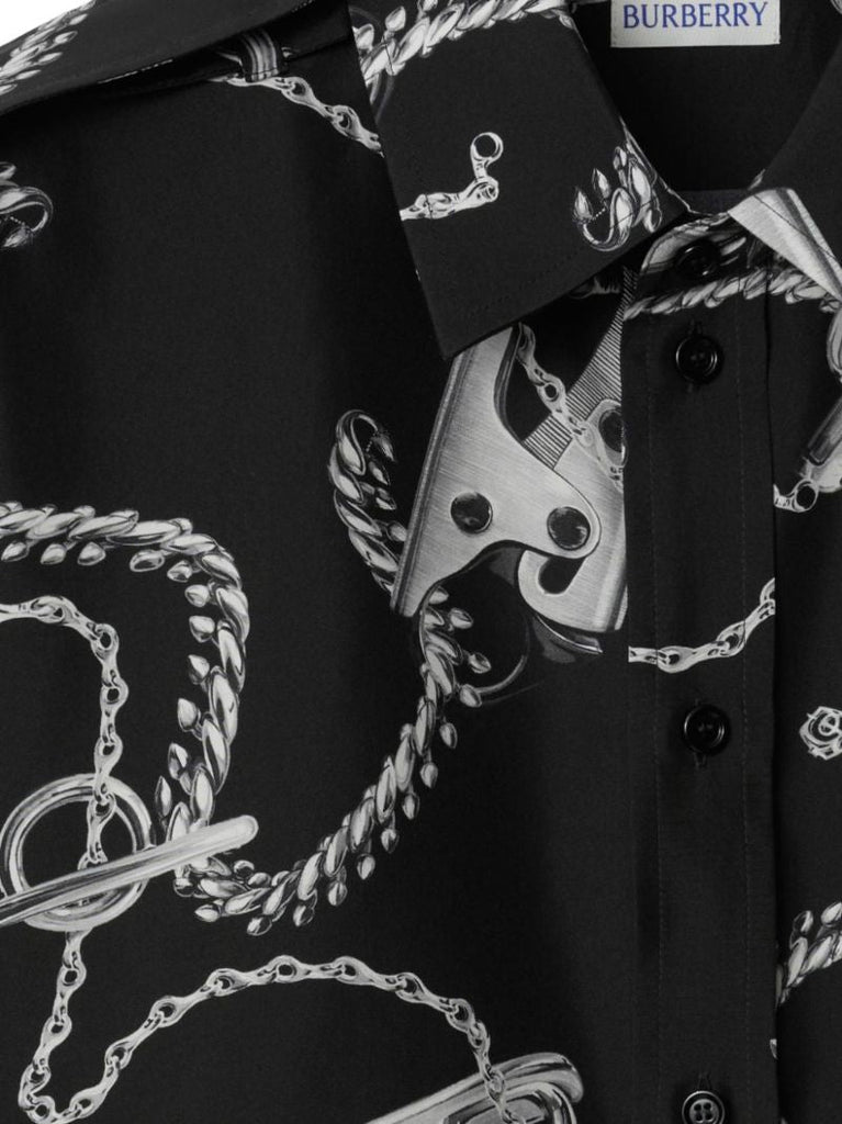 Black Knight Hardware Silk Shirt