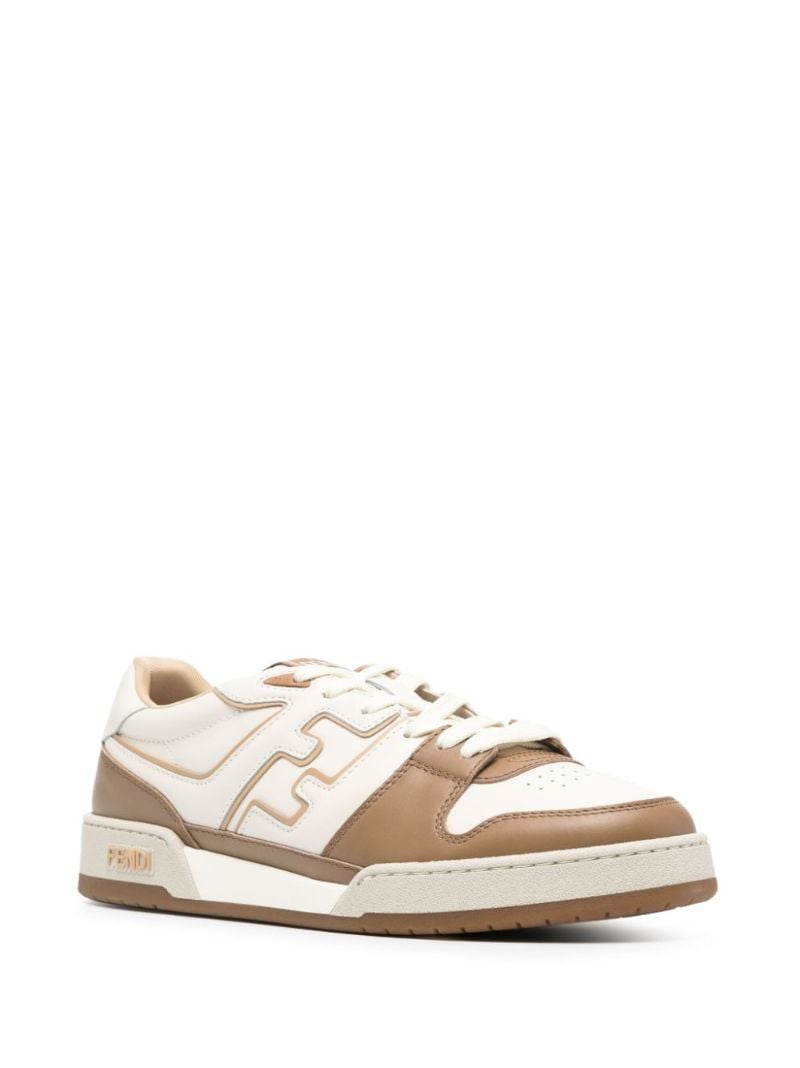Neutral Fendi Match Leather Sneakers
