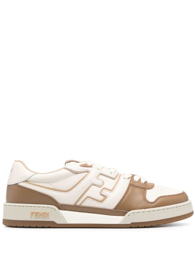 Neutral Fendi Match Leather Sneakers