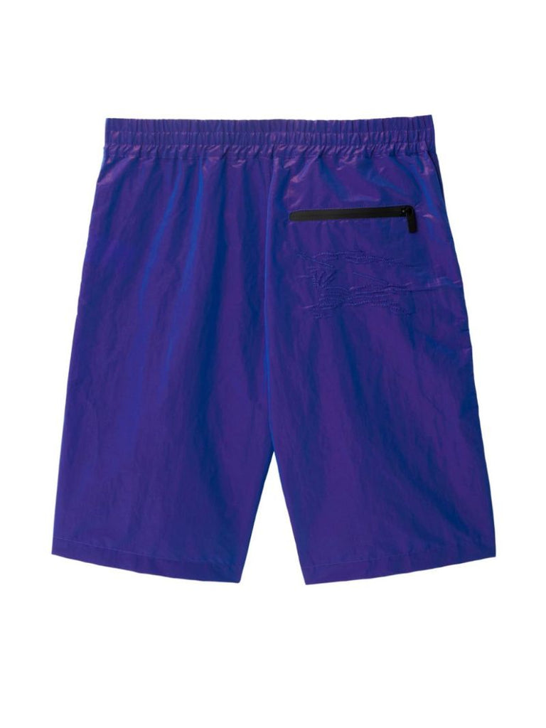 Blue Equestrian Knight Embroidered Shorts