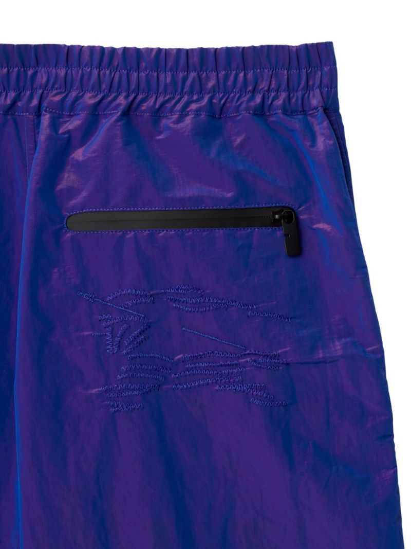 Blue Equestrian Knight Embroidered Shorts