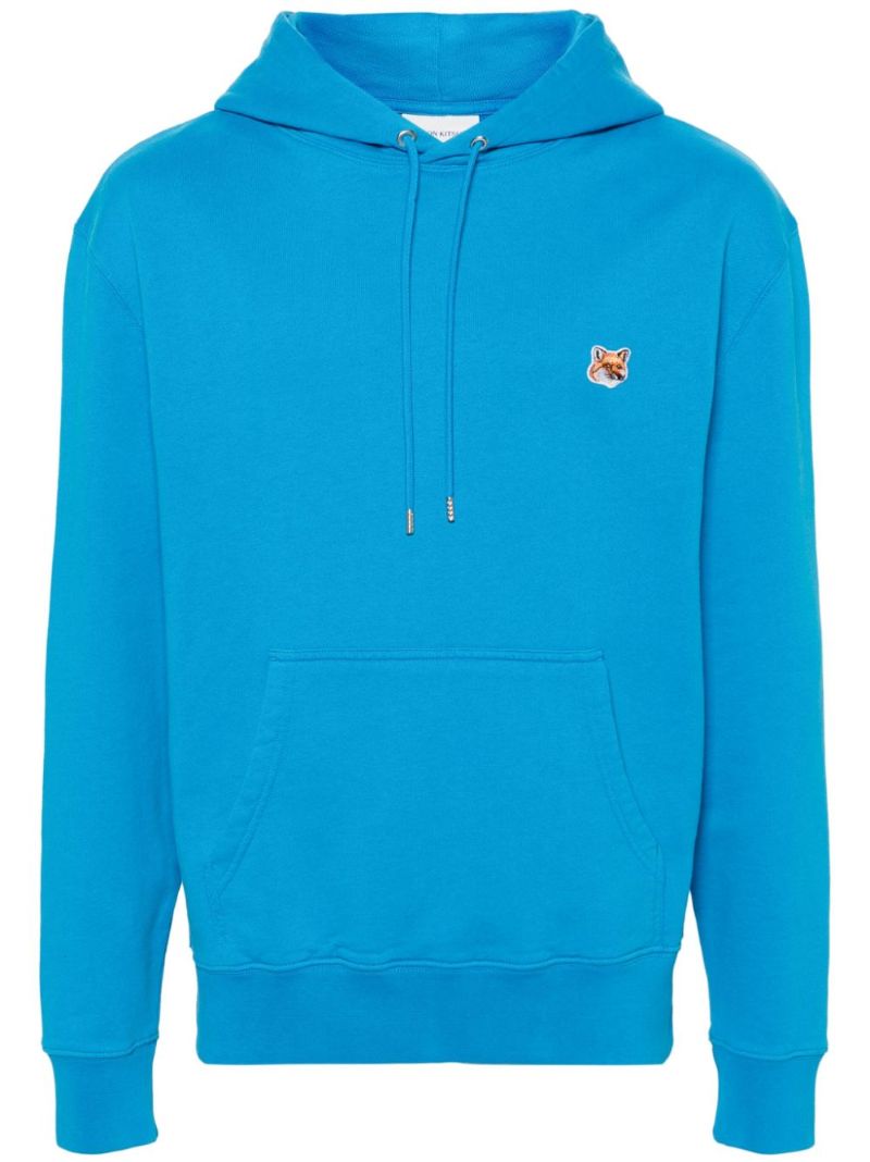 Blue Fox Head Cotton Hoodie