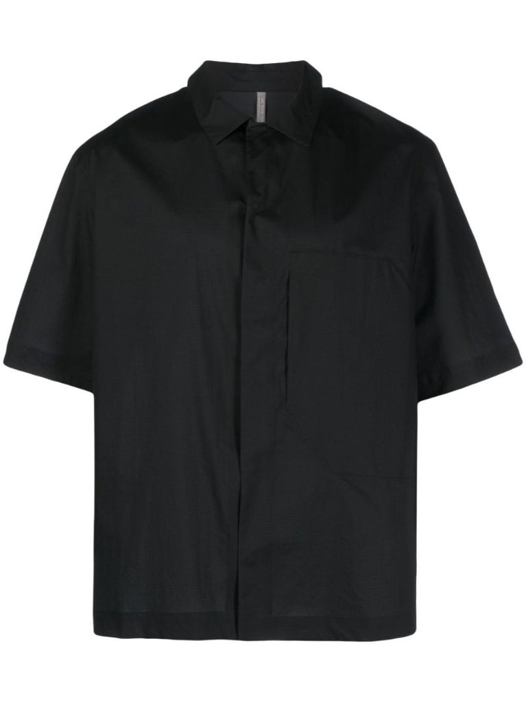 Black Patch-pocket Short-sleeve Shirt