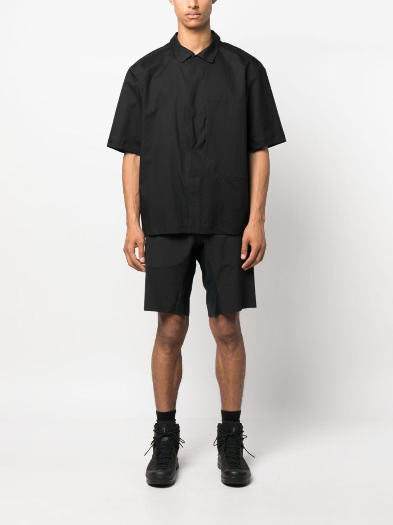 Black Patch-pocket Short-sleeve Shirt