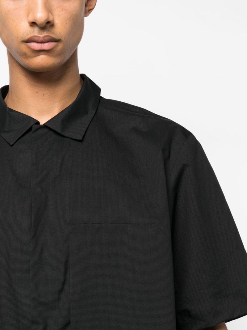 Black Patch-pocket Short-sleeve Shirt