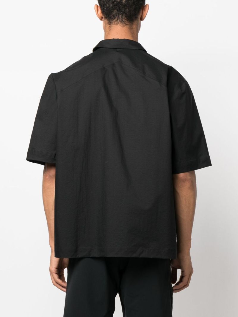 Black Patch-pocket Short-sleeve Shirt