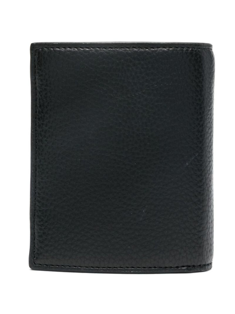 Black Orb-plaque Bi-fold Wallet