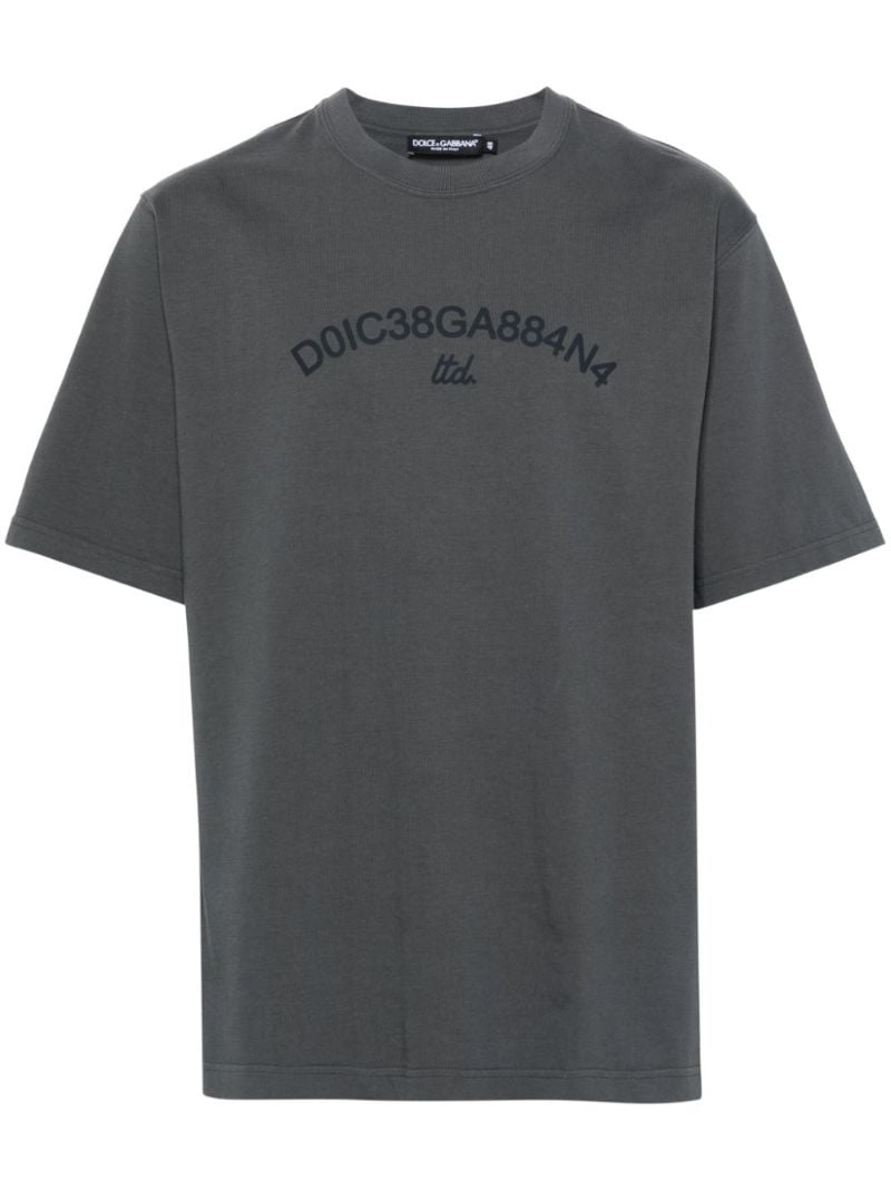 Grey Logo-print Cotton T-shirt