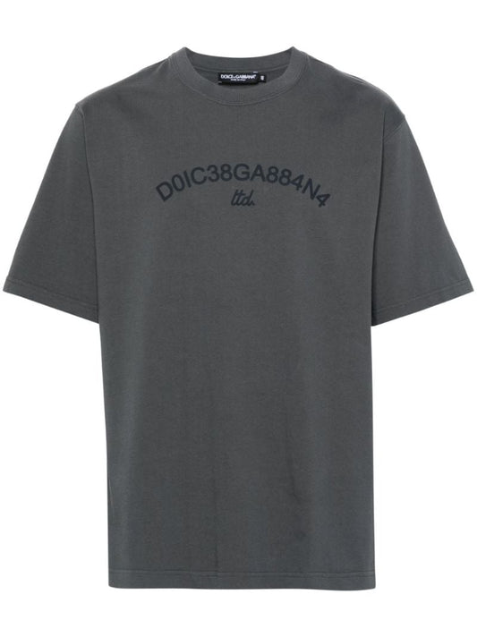 Grey Logo-print Cotton T-shirt