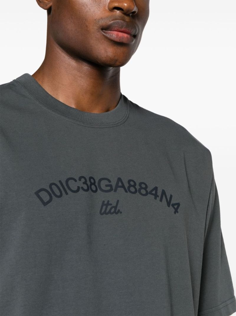 Grey Logo-print Cotton T-shirt